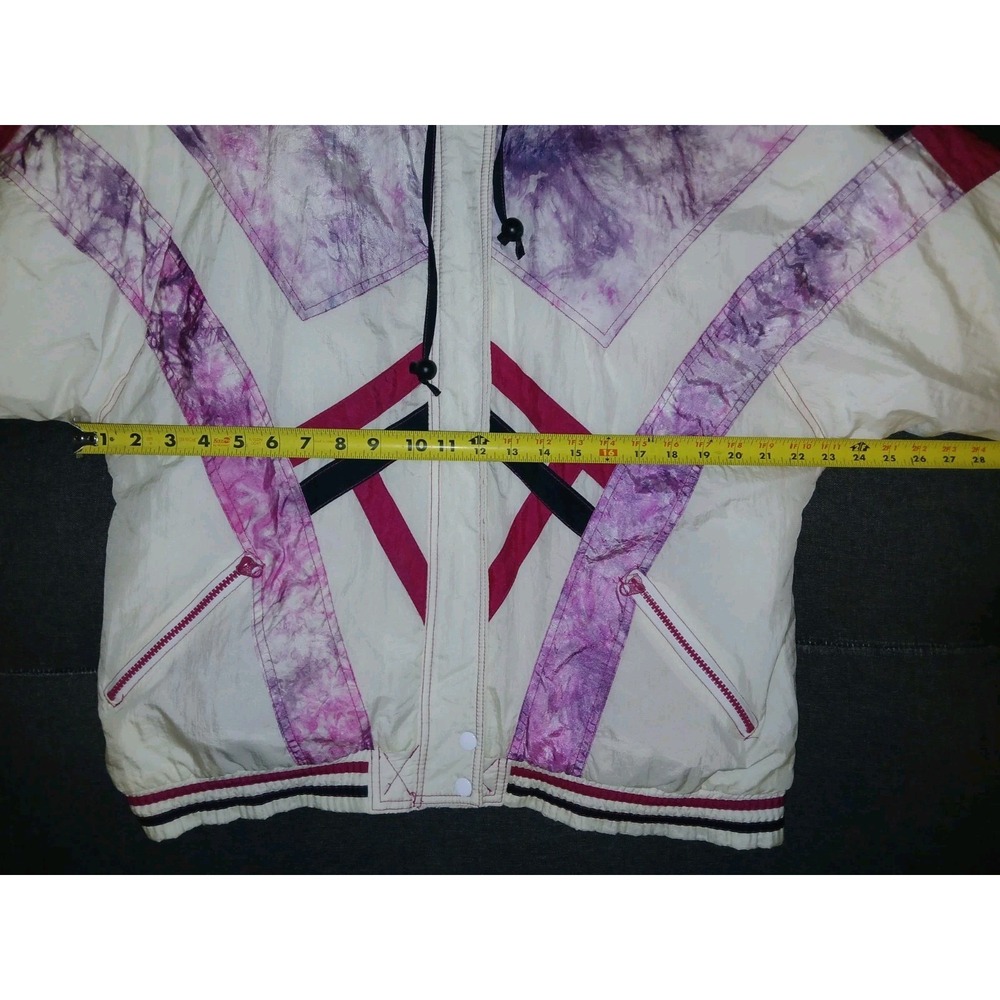 Vintage Westside Connection Large Puffy Ski Jacket 80s 90s Purple White Colorblo - Picture 6 of 6